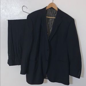 I-deal by Zanetti Two Piece Black Pinstripe Suit